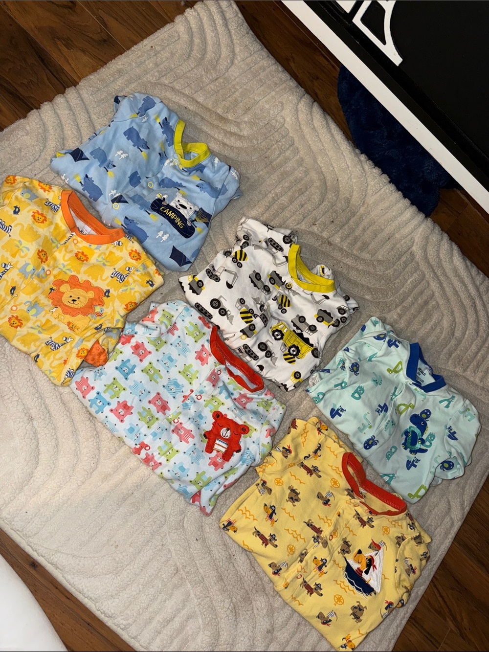 24m Pekkle Mixed-Pattern Kids One-Piece Footed Pajamas organic cotton